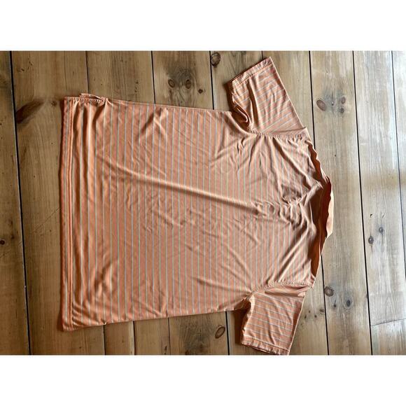Peter Millar Summer Comfort Polo Shirt Mens XL Orange striped Golf. Performance - Picture 6 of 6